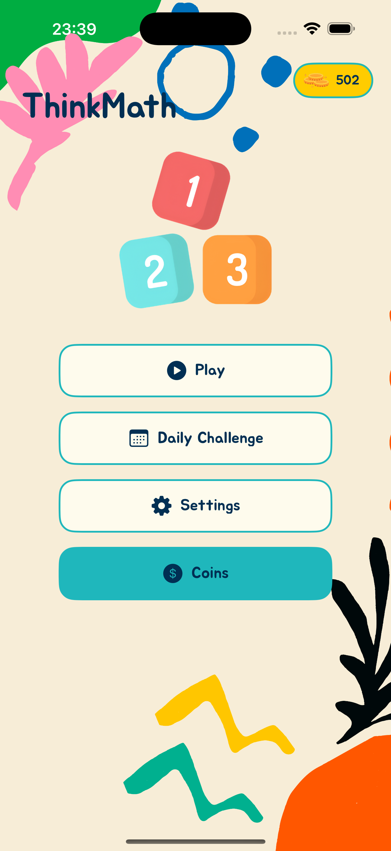 ThinkMath Home Screen