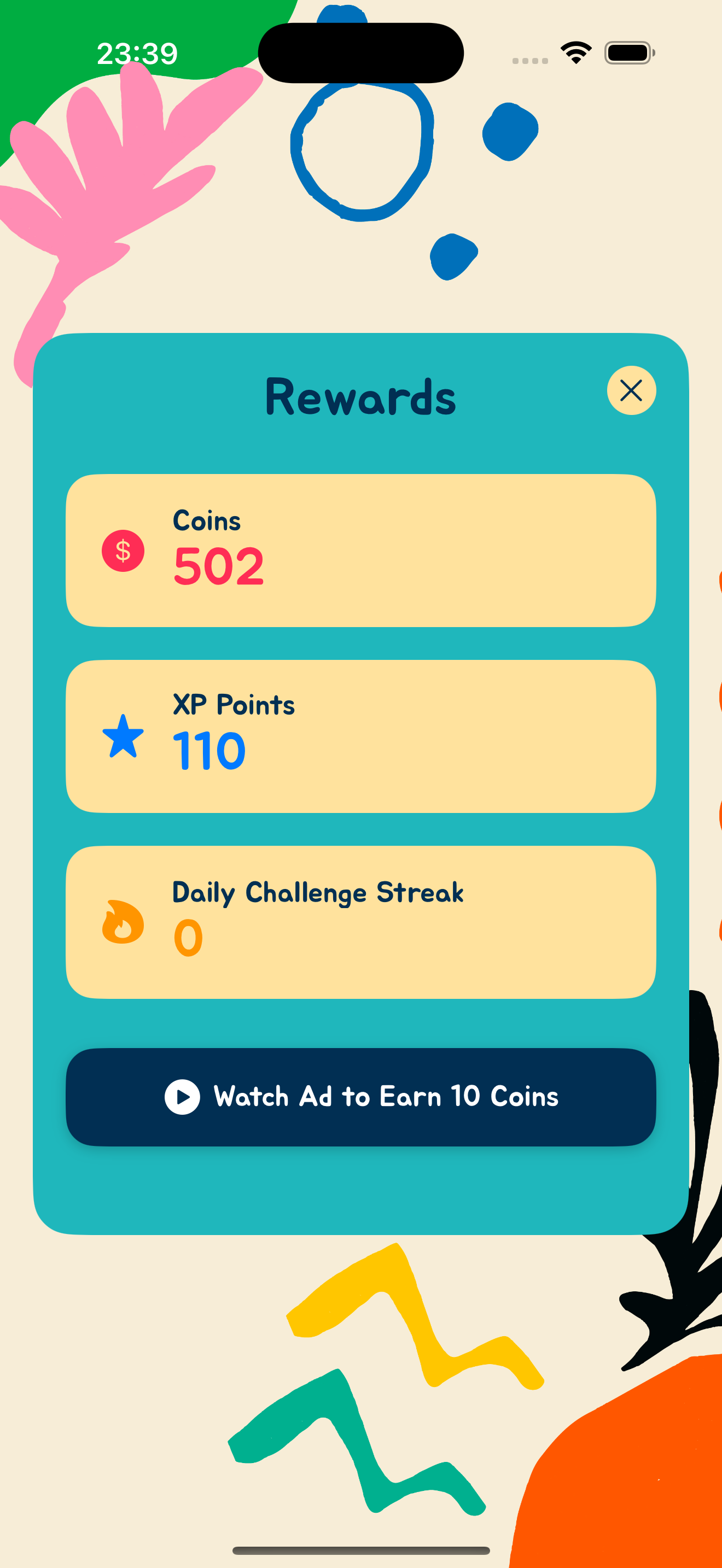 ThinkMath Results Screen